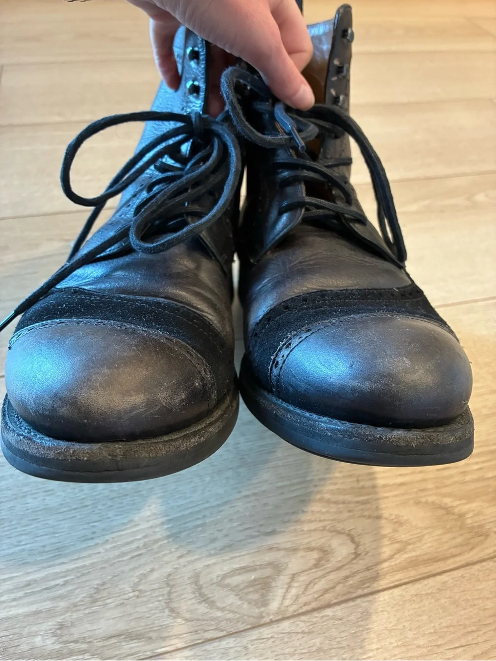 Taft Men’s Anderson Black Leather Suede Brogue Lace Up Boot Size 43/10 US